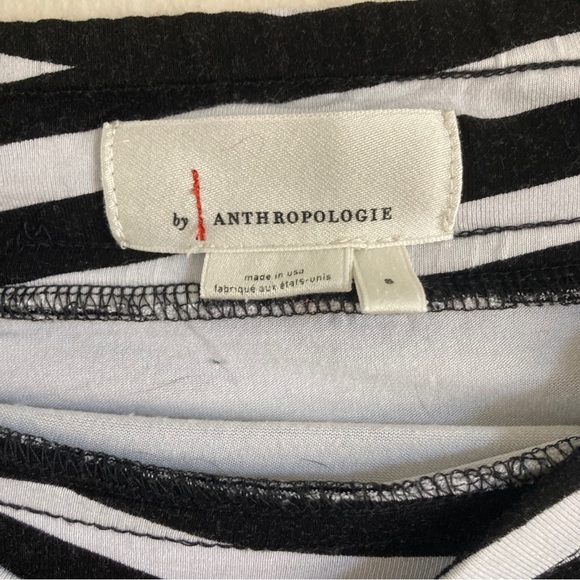 Anthropologie Black/White Diagonal Stripe Stretch Rayon Maxi Skirt S - Picture 3 of 4